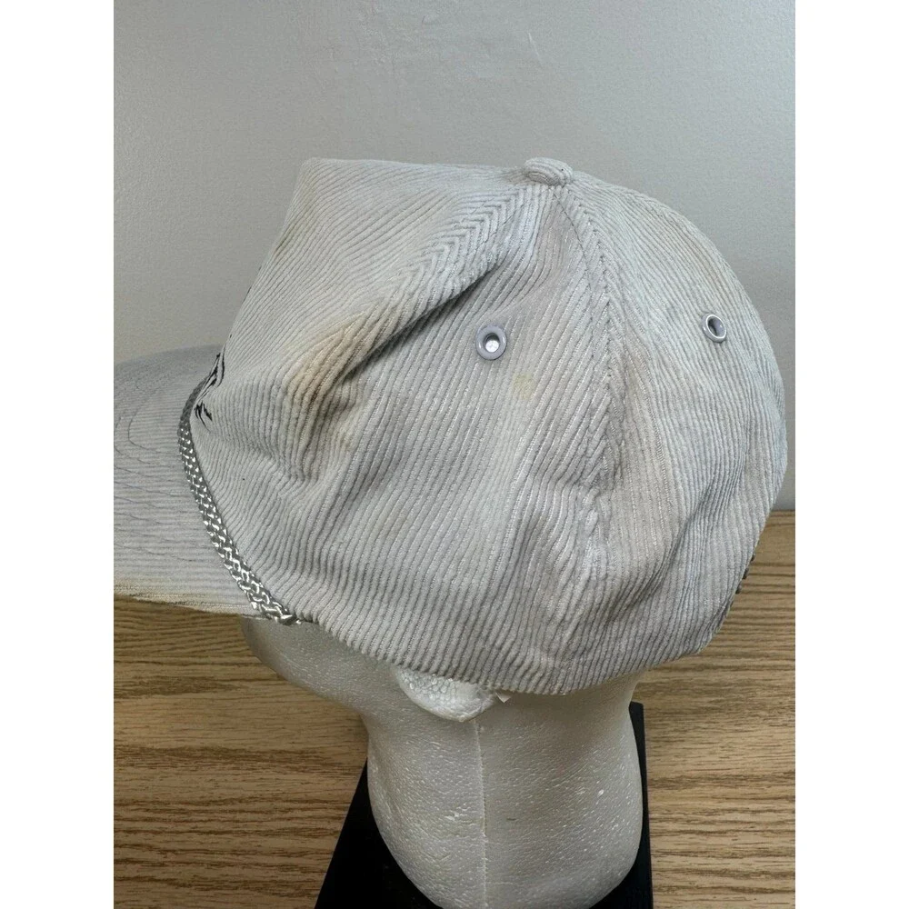 Vintage Lube Master Corduroy Hat Cap Snapback Embroidered‎ Trucker Rope